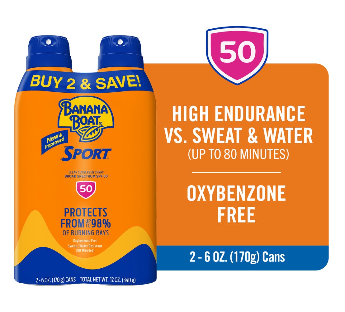 Banana Boat Sport Ultra Broad Spectrum Sunscreen Spray Spf 50 (2 x 6 oz)