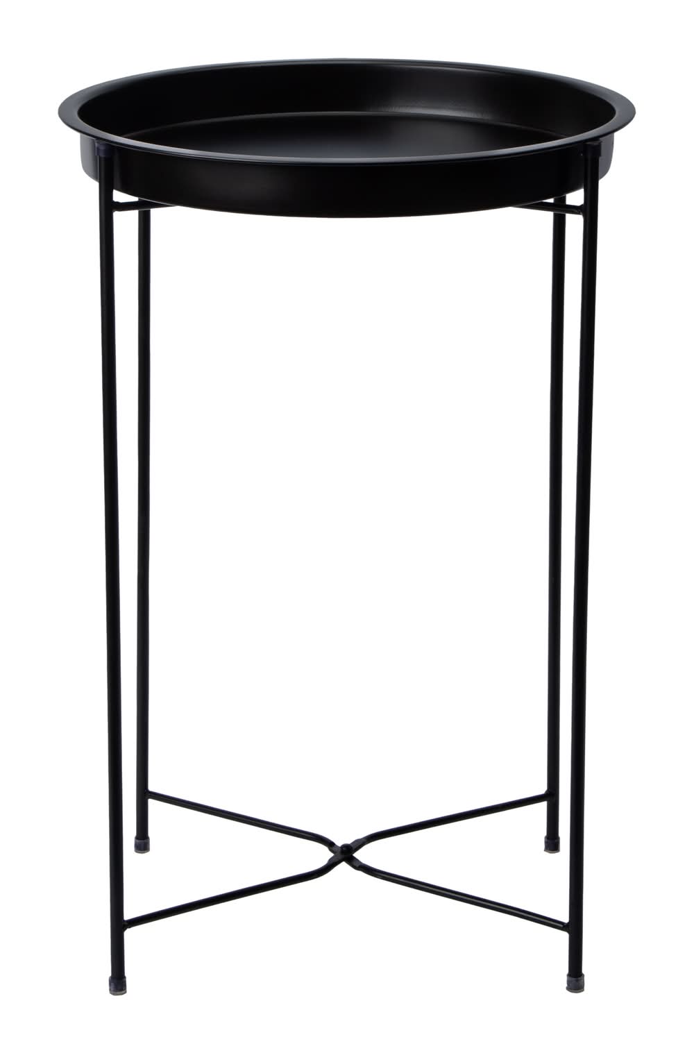 Modern Metal Tray Table Black