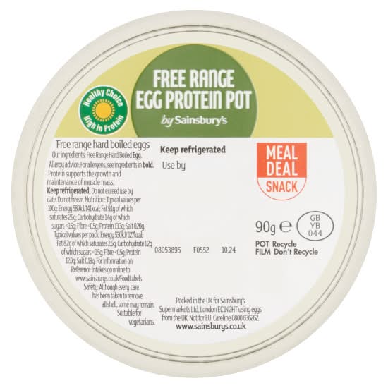 Sainsbury's Free Range Egg Protein Pot (90g)