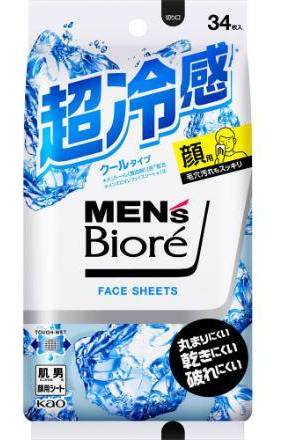 メンズビオレ フェイスシート クールタイプ ３４枚:4901301433336