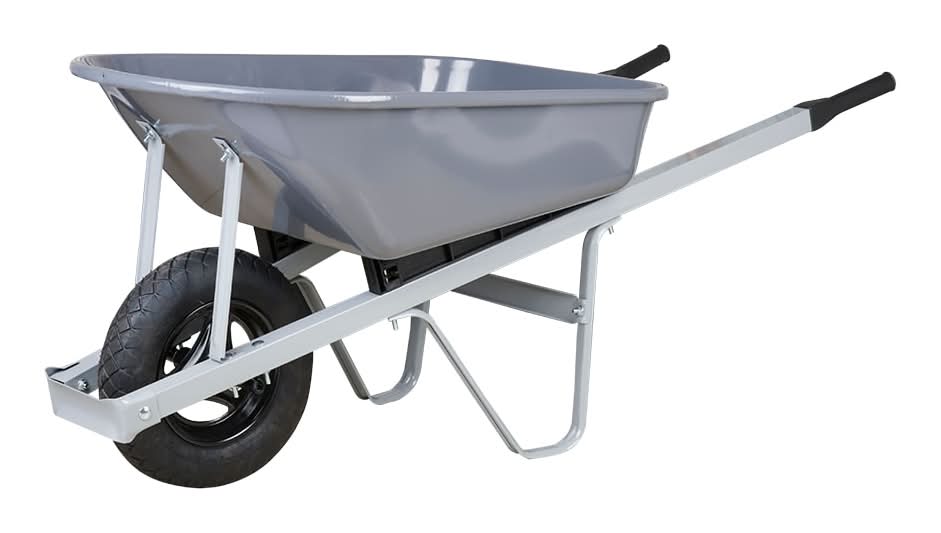 Project Source 5.5-cu ft 1 Wheel Steel Push Wheelbarrow