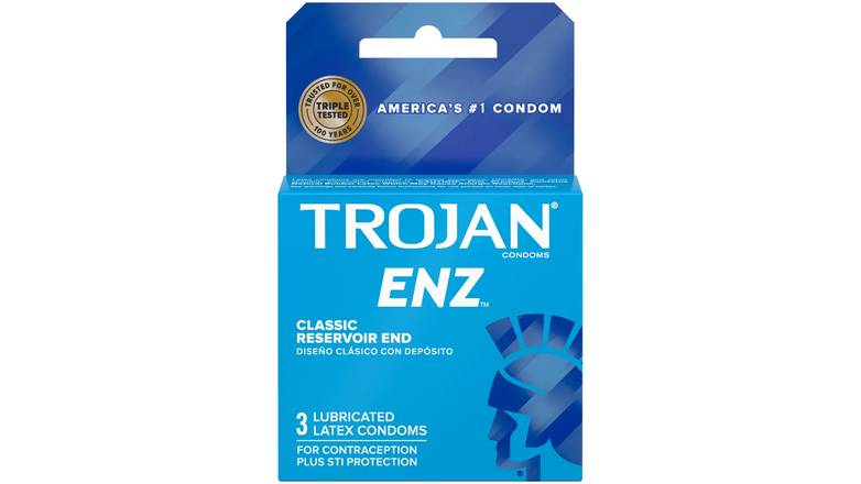 Trojan ENZ Premium Latex Lubricated Condoms - 3 Pack