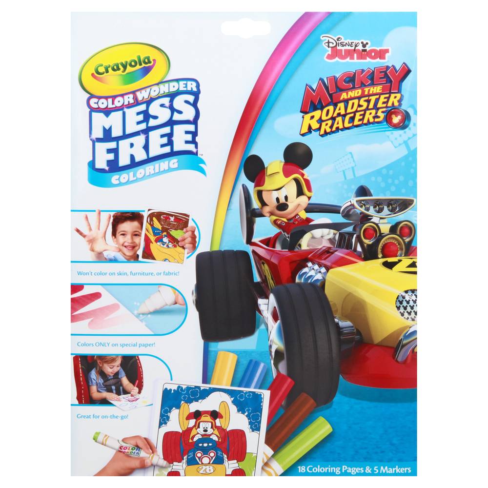 Crayola Color Wonder Mess Free Mickey and the Roadster Racers 3+ Coloring Pages & Markers