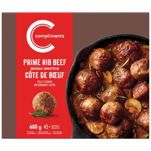 Compliments Boulettes Côte De BUf 680 G / Compliments Frozen Meatballs Prime Rib Beef 680 g