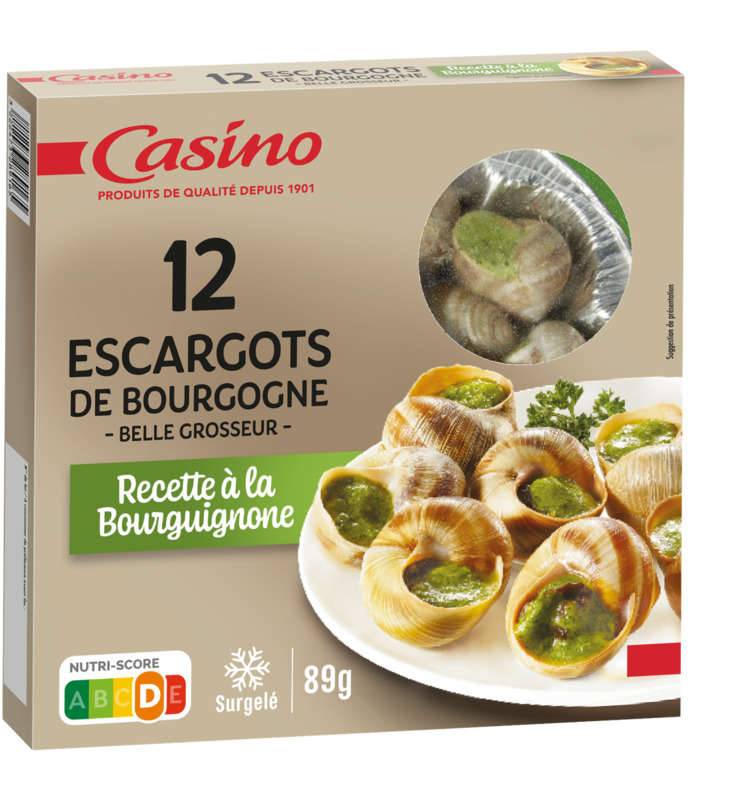 Casino Escargotsde Bourgogne - Recette à la Bourguignonne - 1 douzaine - 89g