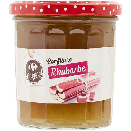 Confiture rhubarbe CARREFOUR ORIGINAL - le pot de 370g