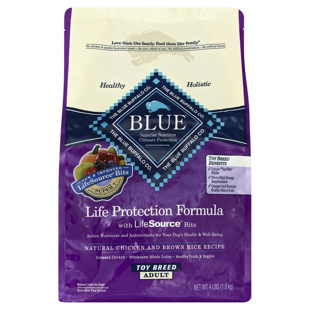 Blue Buffalo Life Protection Formula Natural Chicken and Brown Rice Dog Food (4 lbs)