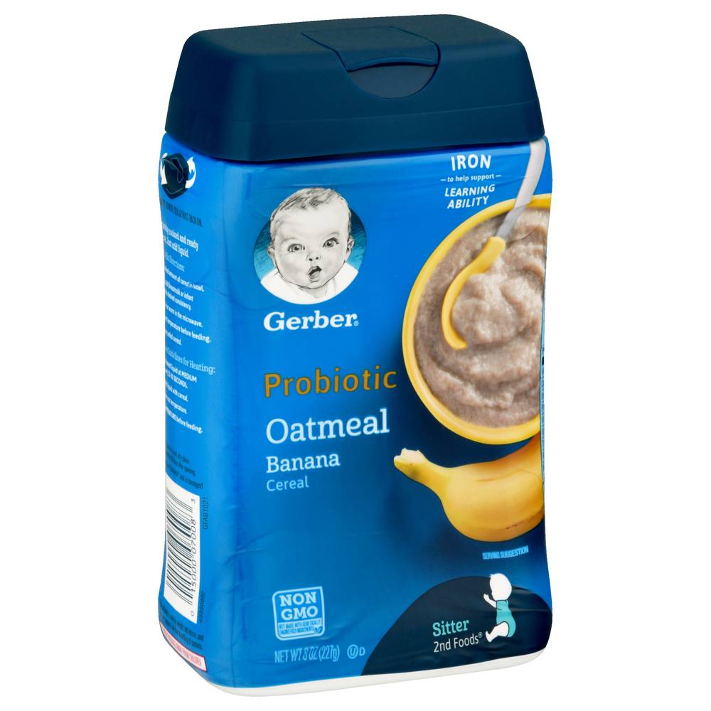 Gerber 2Nd Foods Sitter Probiotic Banana Oatmeal Cereal (8 oz)