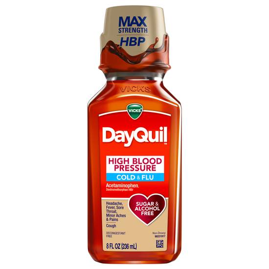 Vicks Dayquil High Blood Pressure Liquid Cold, Cough, and Flu Relief