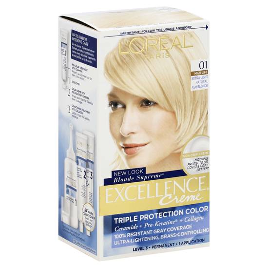 L'oréal Excellence High-Lift Extra Light Natural Ash Blonde 01 Permanent Haircolor