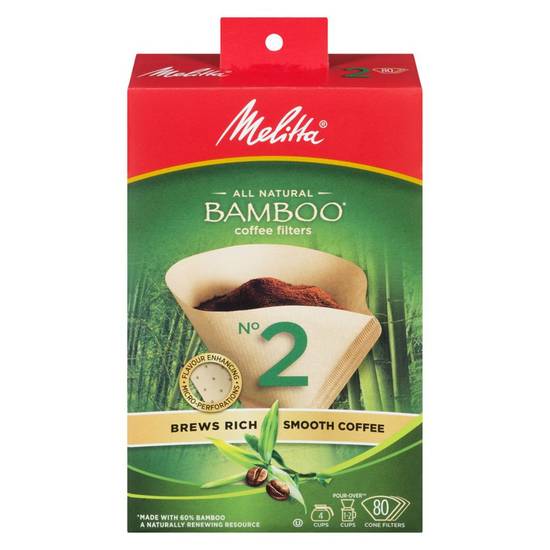 Melitta Bamboo Coffee Filters #2 (80 units)