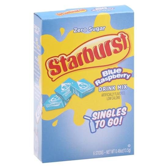Starburst Singles To Go Zero Sugar Drink Mix (6 ct, 0.48 oz) (blue raspberry )