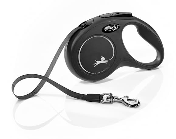 Flexi Classic Tape Retractable Dog Leash, Small, Black, 16'