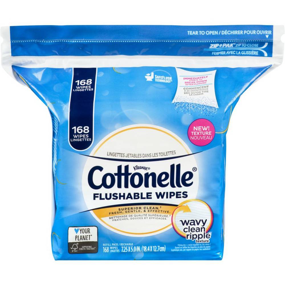 Cottonelle Fresh Care Flushable Cleansing Cloths Refill (168 g, 168 ct)