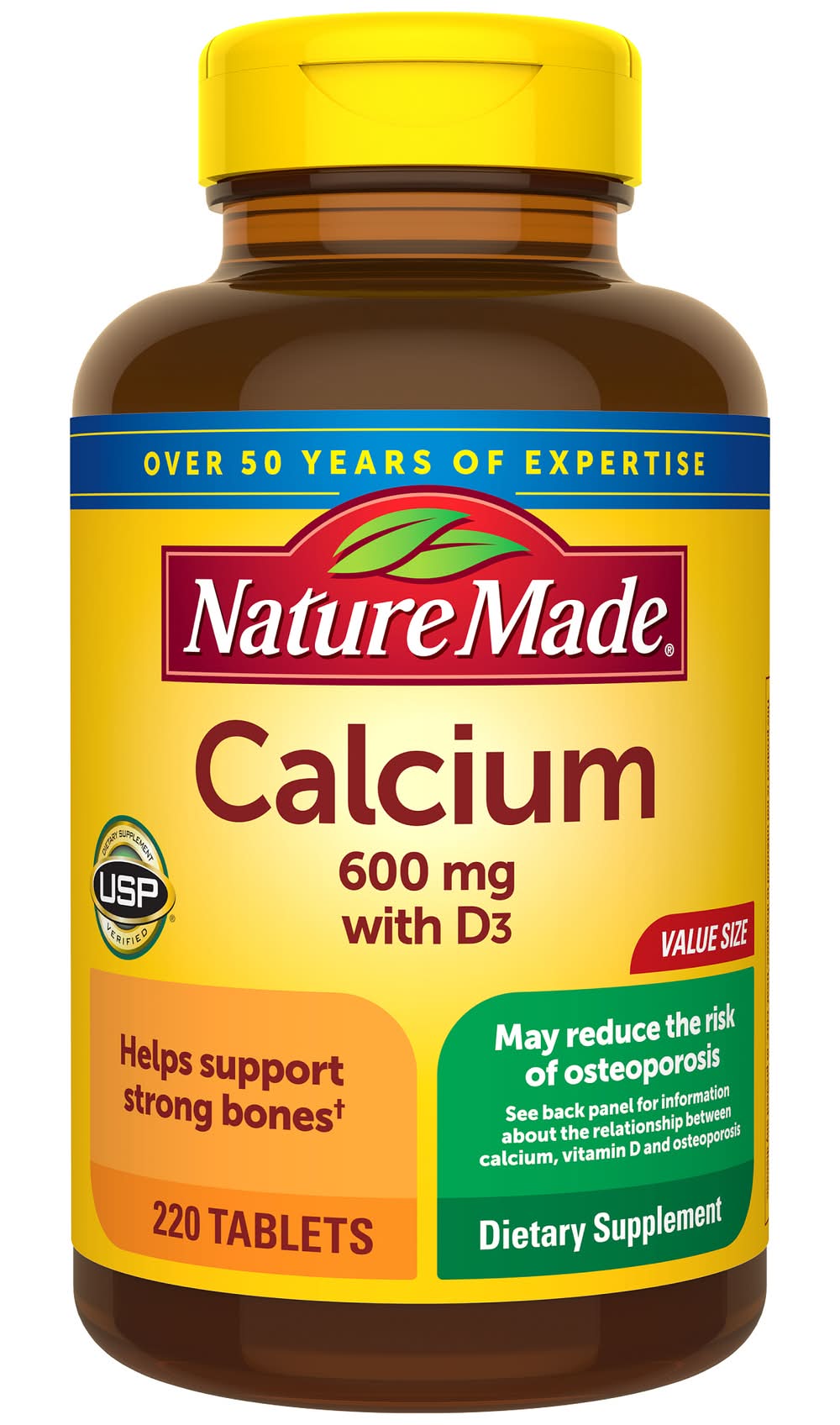 Nature Made 600 Mg Value Size Calcium Tablets With Vitamin D3 (14.88 oz)