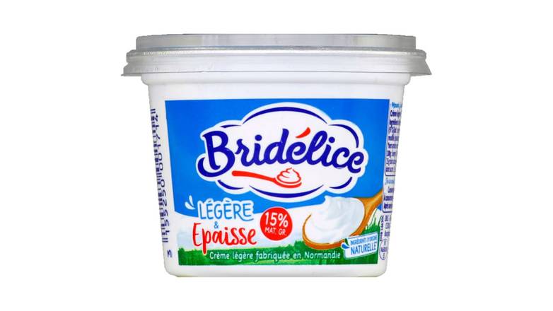 Bridélice Crème légère épaisse, 15% de matière grasse, fabriquée en Normandie Le pot de 10cl