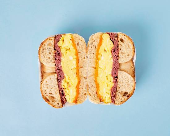 Pastrami Egg and Cheese Bagel