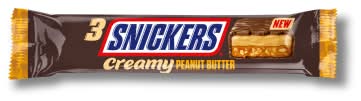 Snickers Peanut Butter, 3 Creamy Chocolate Trio Snack Bar (54.75g)