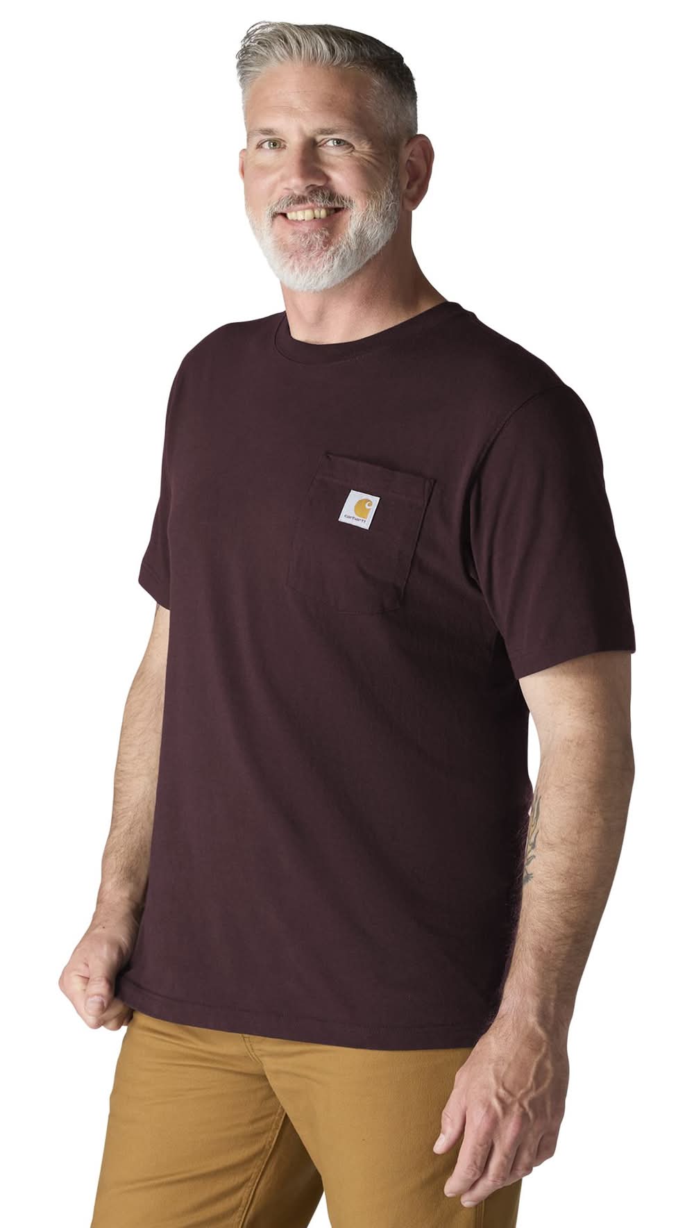 Carhartt Iconic K87 Men's Red Heavyweight Jersey Short sleeve Solid T-shirt ( L )