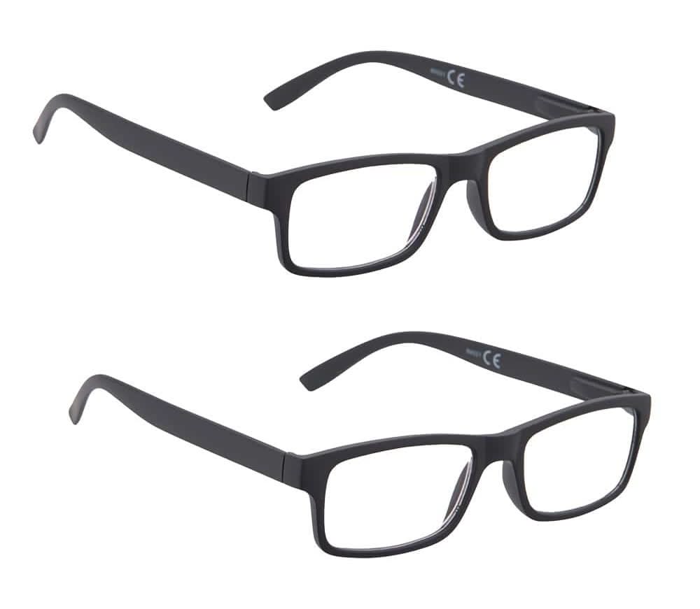 Magnifeye Reading Glasses Retro Black 2-Pair 2-Cases 3.0 Magnification
