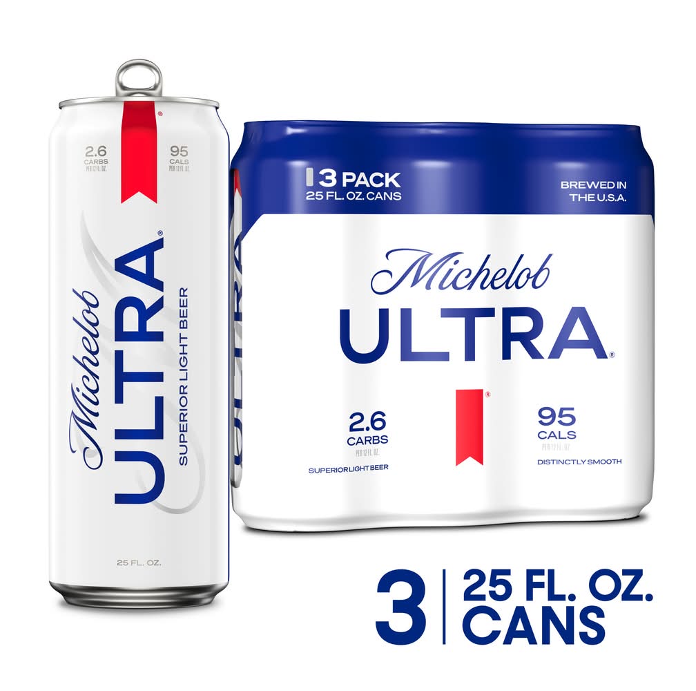 Michelob Ultra Superior Light Beer (3 x 25 fl oz)