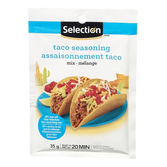 Selection assaisonn.pour taco 28% - sel - taco seasoning mix (35 g)
