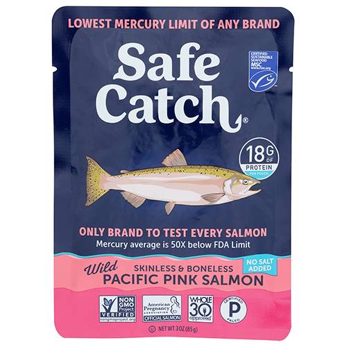Safe Catch No Salt Added Skinless & Boneless Wild Pink Salmon Pouch