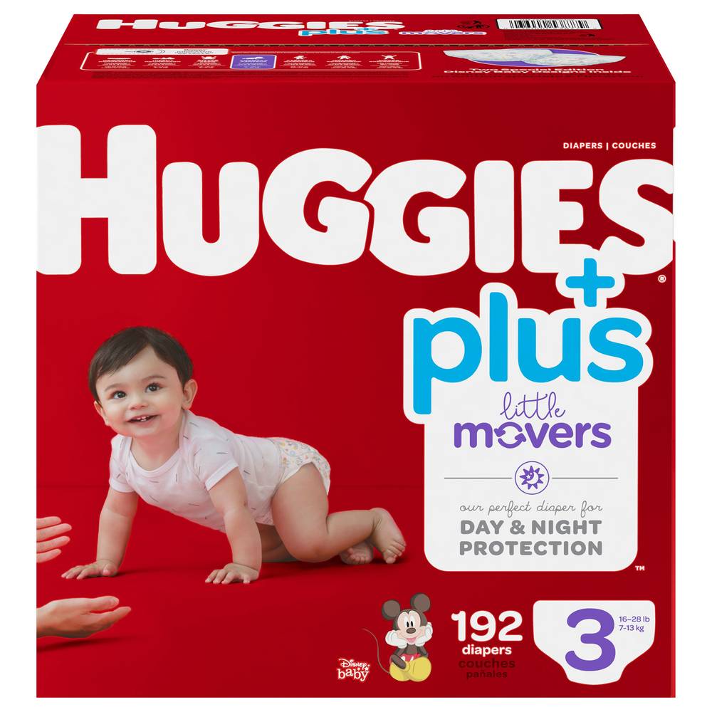 Huggies Little Movers Plus, Size-3 (192 ct)