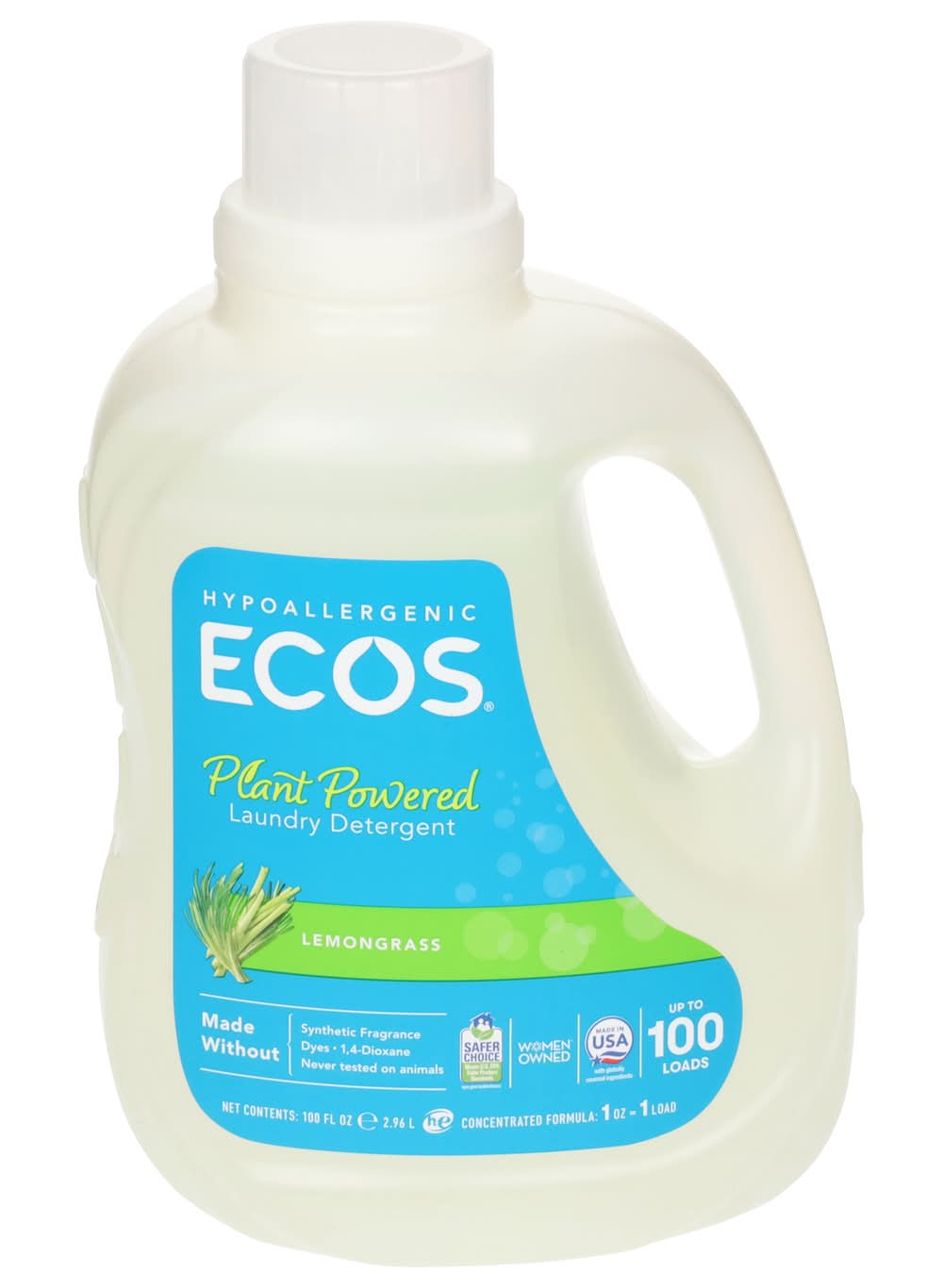 ECOS Plant Powered Lemongrass Laundry Detergent (100 fl oz)
