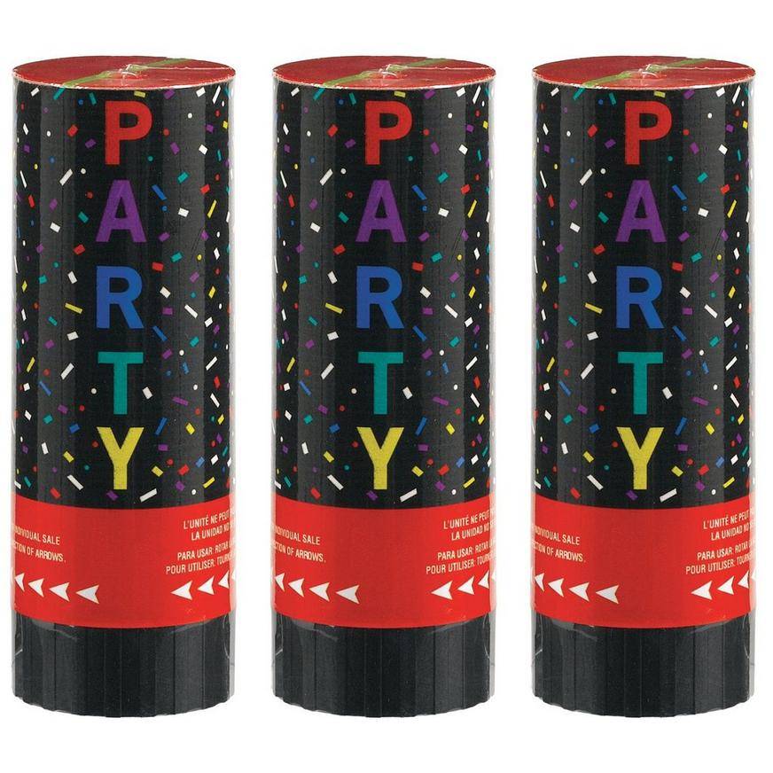 Party City Multicolor Confetti Poppers 3ct