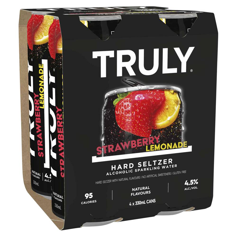 Truly Hard Seltzer Strawberry Lemonade Can 330mL X 4 pack