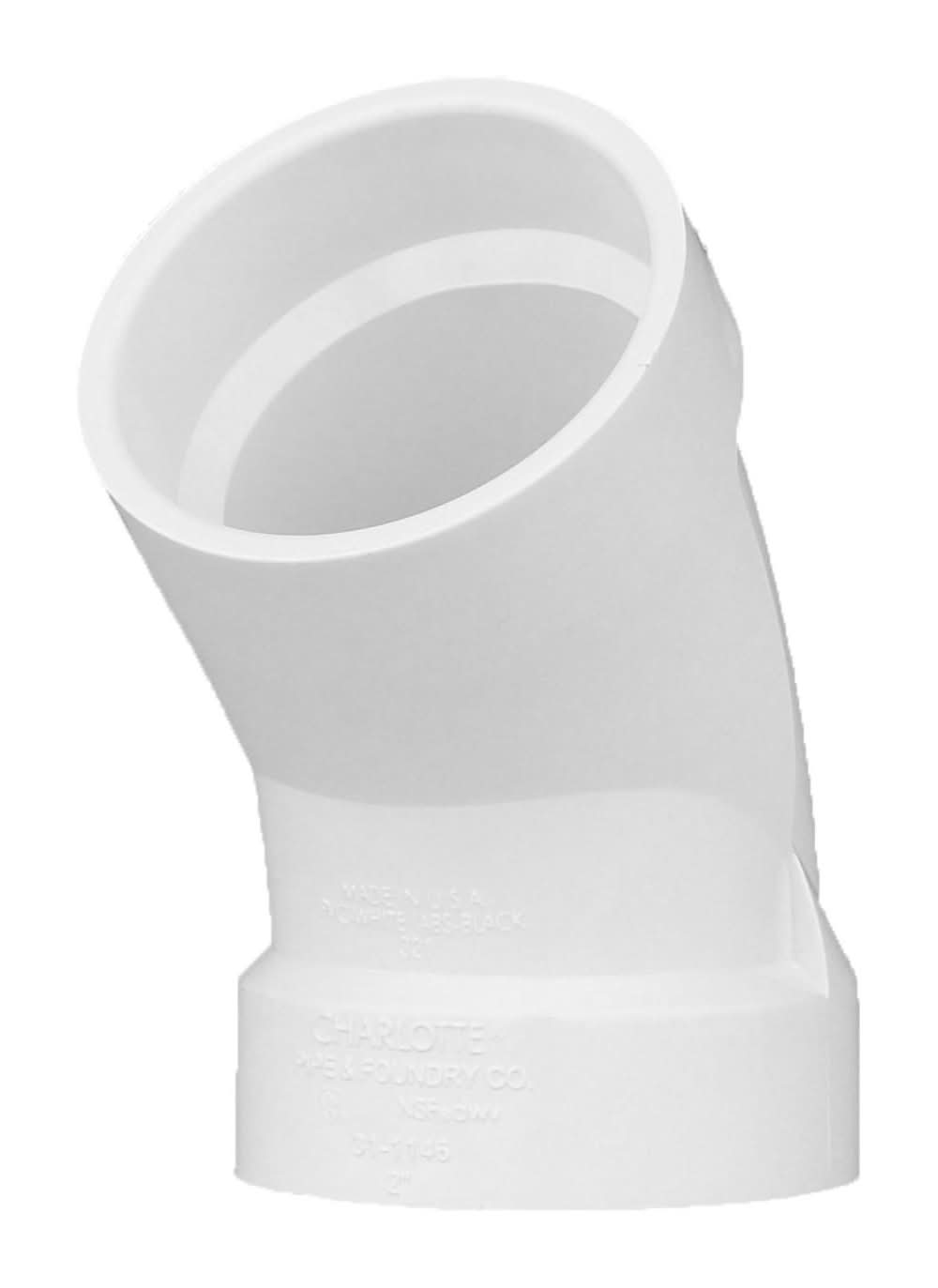 Charlotte Pipe Schedule 40 2 In. Hub X 2 In. D Hub Pvc 45 Degree Elbow 1 Pk