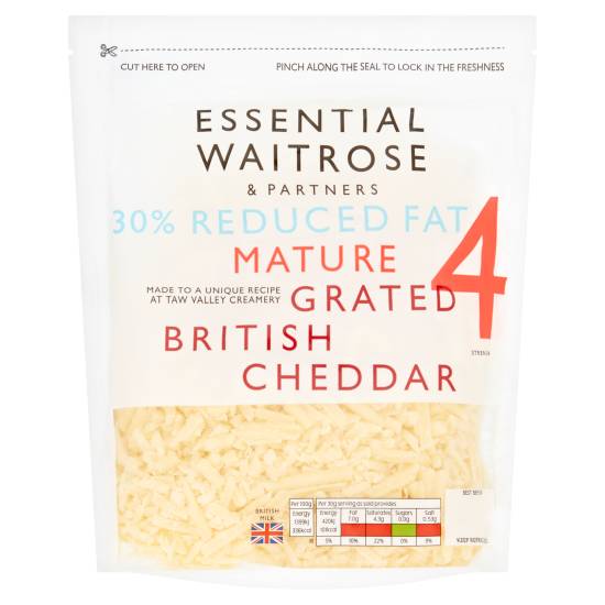 Waitrose Essential 30% Reduced Fat Grated British Cheddar