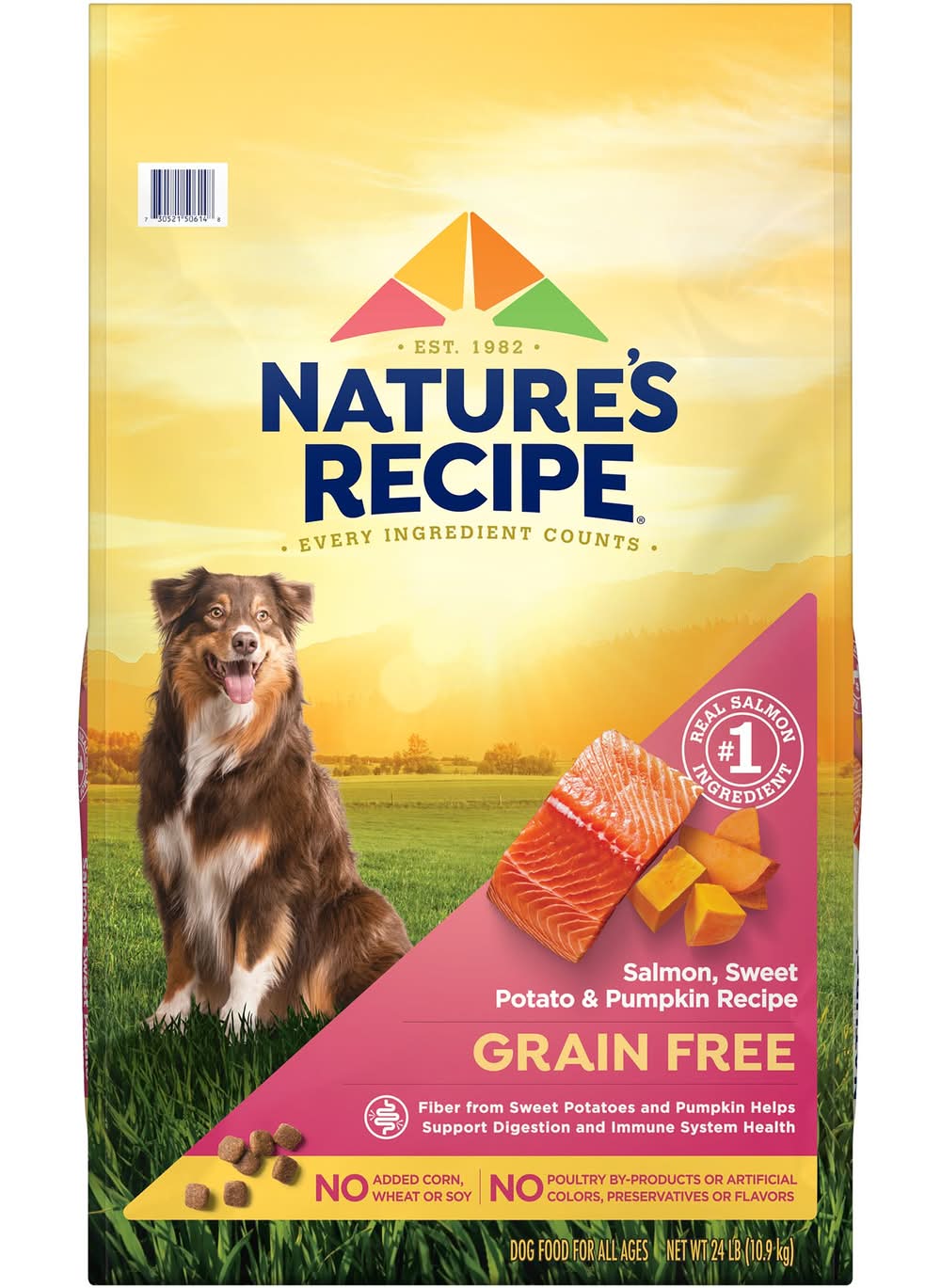 Nature's Recipe Adult Dry Dog Food - Salmon, Sweet Potato, Pumpkin (Flavor: Salmon, Sweet Potato & Pumpkin, Size: 24 Lb)
