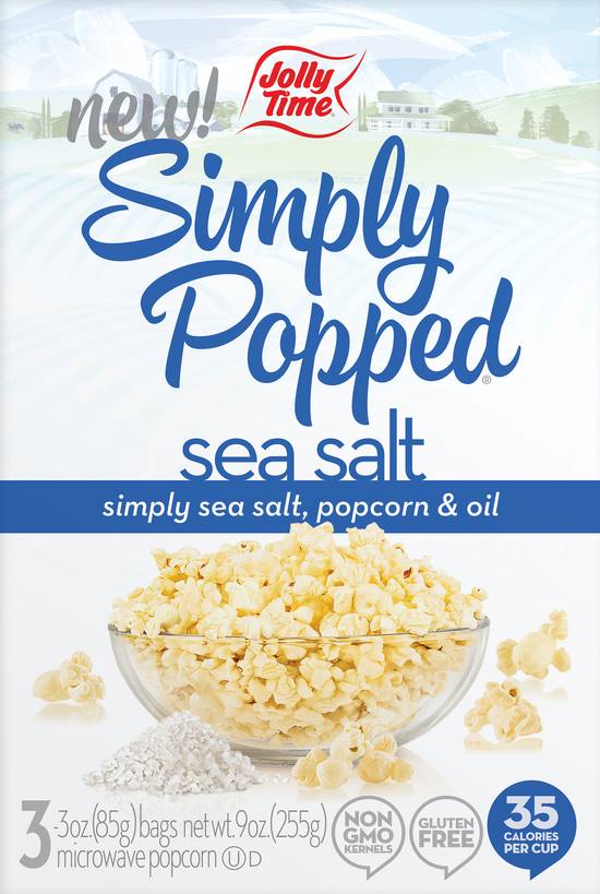 Jolly Time Simply Popped Sea Salt Popcorn (3 ct)