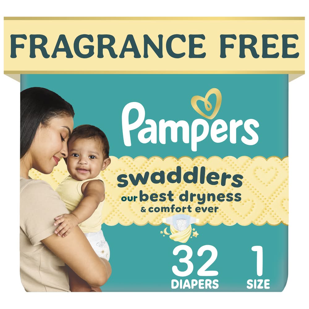 Pampers Swaddlers Diapers, 1 (1.5 lbs, 32 ct)