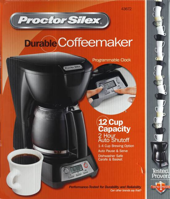 Proctor Silex Coffeemaker, Durable, 12 Cup Capacity