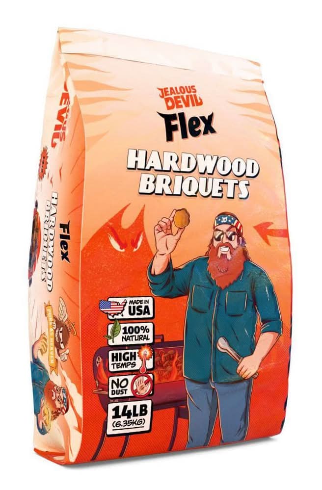 Jealous Devil 14 Lbs. Flex Hardwood Grilling Briquettes 100% All Natural