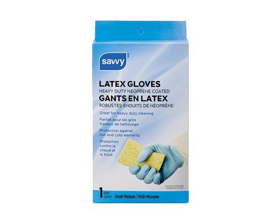 Savvy Home Hd Bi Clr Latex Gloves Sm Med 1 Pr