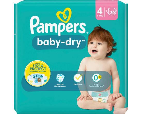 Pampers Couches baby-dry taille 4 Maxi, 9-14 kg