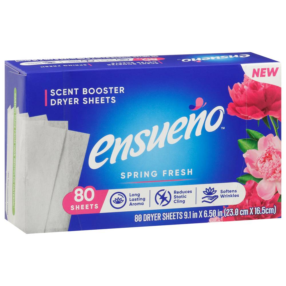 Ensueño Spring Fresh Scent Booster Dryer Sheets (80 ct)