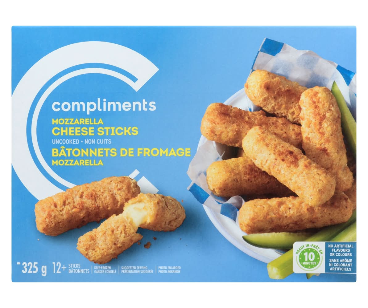 Compliments fromage bâtonnets mozzarella (325 g) - mozzarella cheese sticks (325 g)