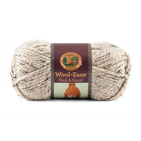Lion brand yarn laine à tricoter thick & quick wool-ease, avoine - wool ease thick & quick bulky yarn