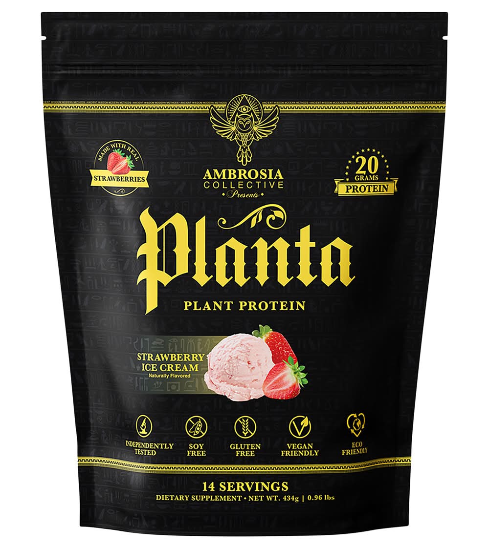 Ambrosia Collective Planta Plant Protein Ice Cream, Strawberry (0.96 lbs)