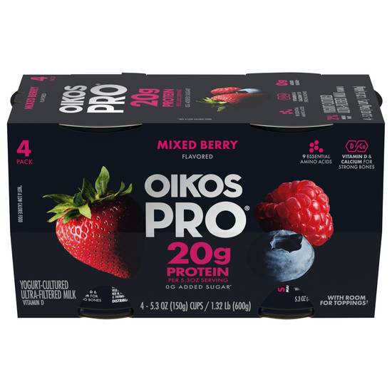 Oikos Pro Yogurt-Cultured Ultra-Filtered Milk Cups (mixed berry)
