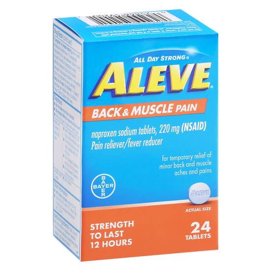 Aleve All Day Strong 220 mg Back & Muscle Pain Reliever Tablets (24 ct)