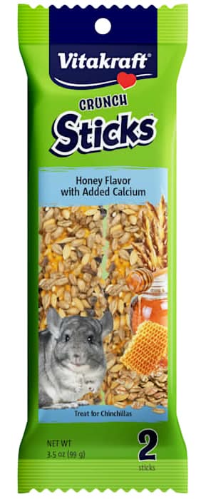 Vitakraft Calcium Crunch Sticks Chinchilla Treat, Honey (3.5 oz)