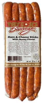 Taylors Sausage Honey Ham Cheese Pork Snack Sticks - 16 Oz