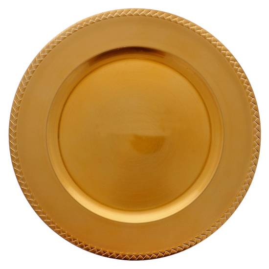 Dollarama Gold Charger Plate W/ Braided Border (13"/33 CM DIA)
