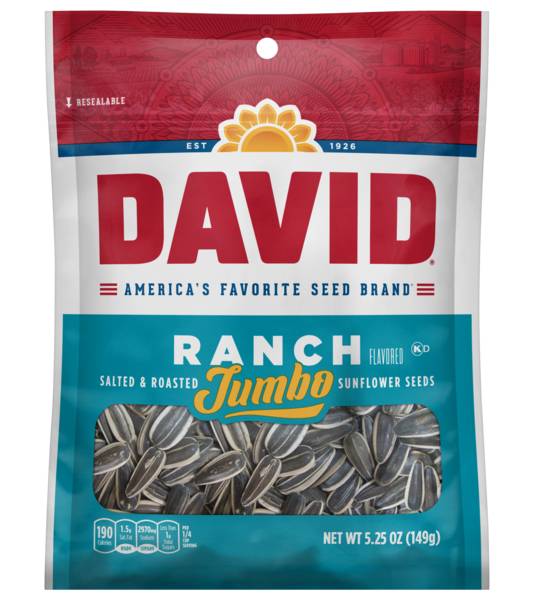 DAVID Roasted & Salted Jumbo Ranch Sunflower Seeds 5.25oz